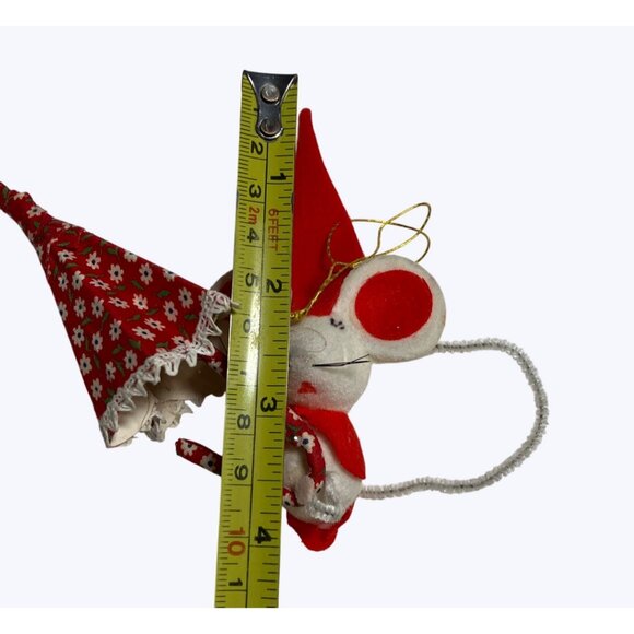 Vintage Felt Mouse Christmas Ornament With Umbrella - Picture 10 of 10